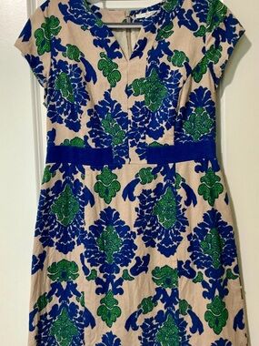 Floral Jacquard Sheath Dress in Blue & Green
BODEN  SZ US 10R.